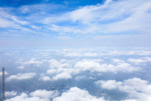 view sky and clouds from an airplane © ABCDstock