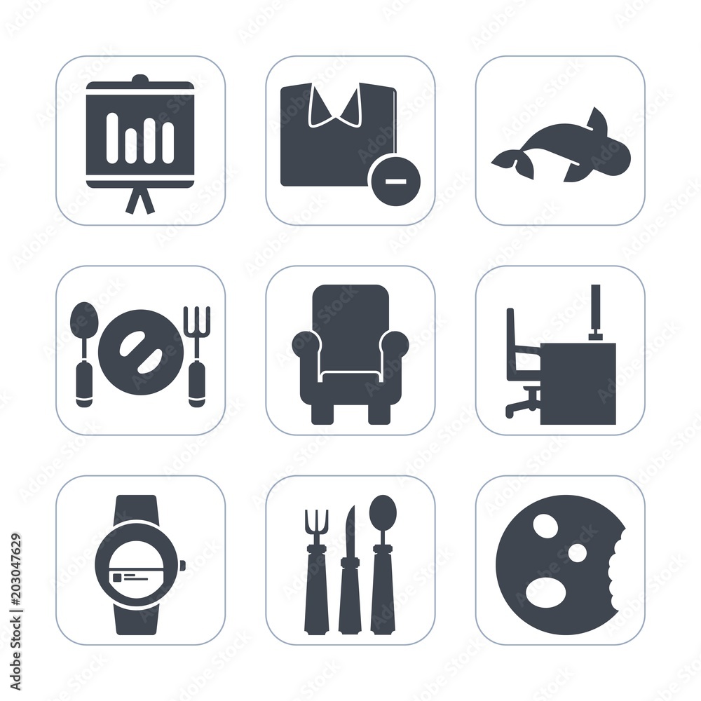 Premium fill icons set on white background . Such as dessert, table, food, knife, chair, time, t-shirt, report, fork, fish, spoon, kitchen, business, doughnut, cake, fresh, sea, office, seafood, plate Premium fill icons set on white background . Such as dessert, table, food, knife, chair, time, t-shirt, report, fork, fish, spoon, kitchen, business, doughnut, cake, fresh, sea, office, seafood, plate