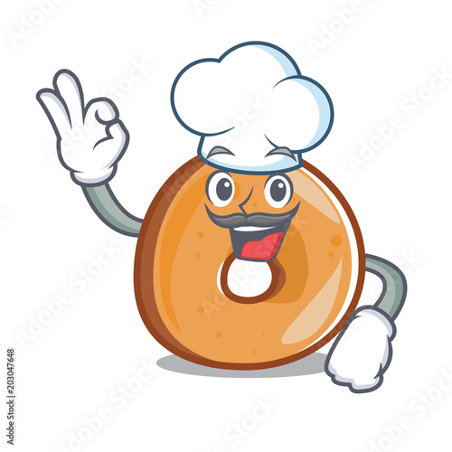 Chef bagels character cartoon style