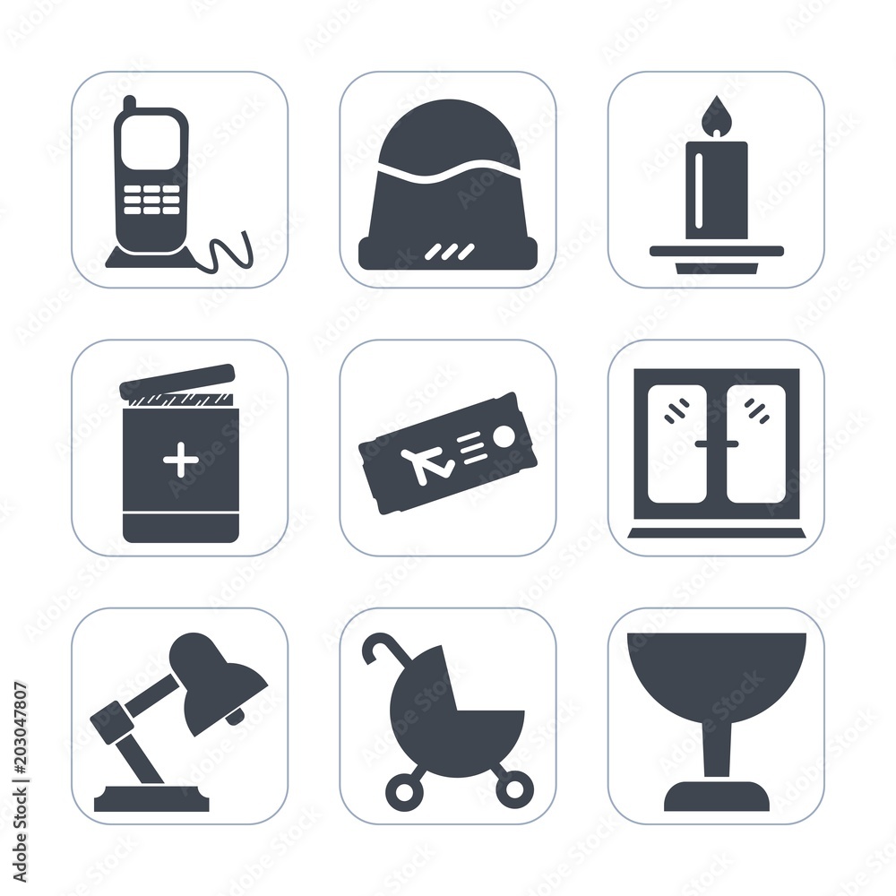 Premium fill icons set on white background . Such as phone, medical, technology, celebration, headwear, business, office, wax, cap, interior, lamp, baseball, glass, plane, cabinet, white, ticket, home Premium fill icons set on white background . Such as phone, medical, technology, celebration, headwear, business, office, wax, cap, interior, lamp, baseball, glass, plane, cabinet, white, ticket, home