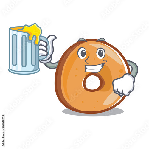 With juice bagels mascot cartoon style