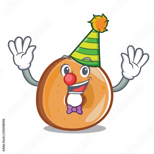 Clown bagels mascot cartoon style
