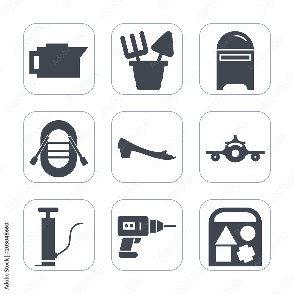 Premium fill icons set on white background . Such as footwear, delivery, work, ball, beach, hand, beverage, white, fashion, box, drill, airplane, drink, sign, closeup, coffee, plastic, cup, boat, tool Premium fill icons set on white background . Such as footwear, delivery, work, ball, beach, hand, beverage, white, fashion, box, drill, airplane, drink, sign, closeup, coffee, plastic, cup, boat, tool