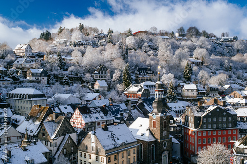 Obraz na płótnie Winter afternoon over Monschau, Germany w salonie