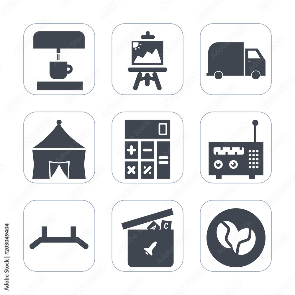Premium fill icons set on white background . Such as truck, music, cup, service, painter, entertainment, recreation, caffeine, bear, coffee, web, business, play, pull, circus, button, kitchen, up, fun Premium fill icons set on white background . Such as truck, music, cup, service, painter, entertainment, recreation, caffeine, bear, coffee, web, business, play, pull, circus, button, kitchen, up, fun