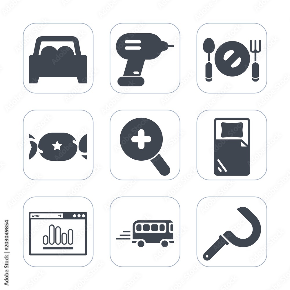 Premium fill icons set on white background . Such as farming, plate, equipment, industry, dessert, colorful, harvesting, bed, fork, sweet, zoom, website, stick, vehicle, business, agriculture, spoon Premium fill icons set on white background . Such as farming, plate, equipment, industry, dessert, colorful, harvesting, bed, fork, sweet, zoom, website, stick, vehicle, business, agriculture, spoon