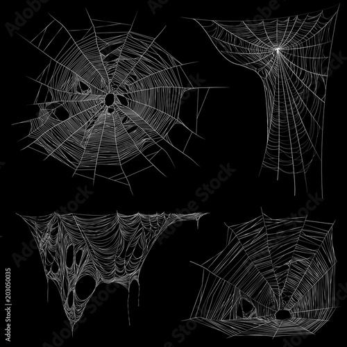 Realistic Spider Web Cobweb Set 
