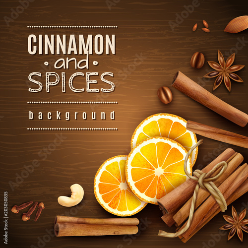 Cinnamon And Spices Background