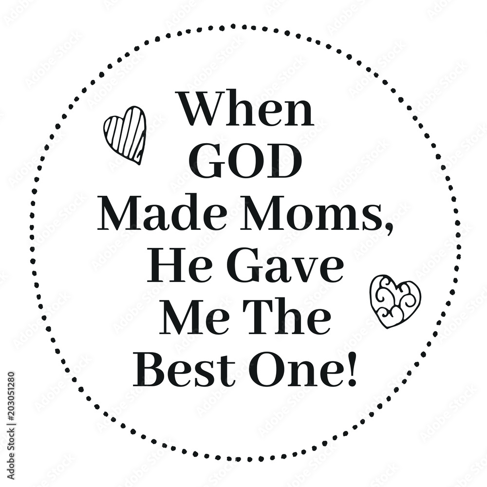 Fototapeta premium Mother's Day Quote Decorative Calligraphy Vector