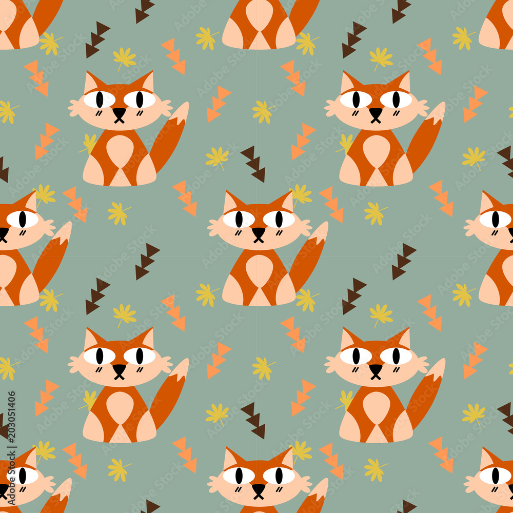Funny fox seamless pattern Funny fox seamless pattern