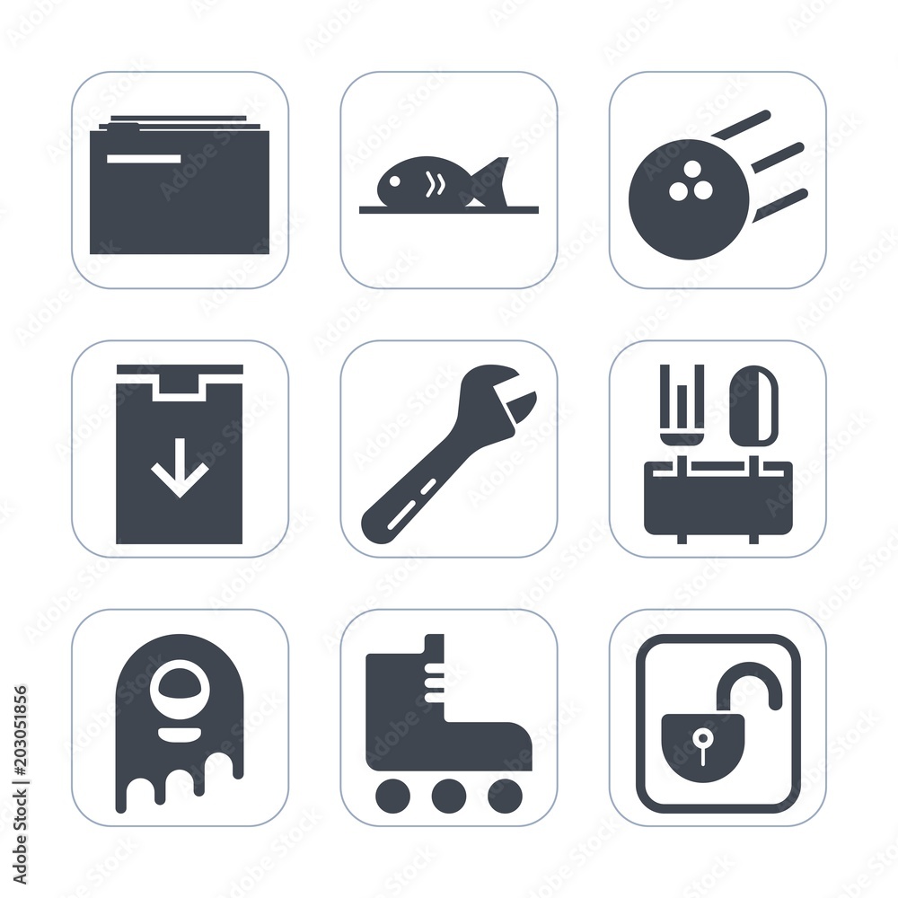 Premium fill icons set on white background . Such as meat, lock, paperwork, folder, data, equipment, storage, skating, fiction, drink, fish, game, ufo, ball, dinner, paper, download, sport, protection Premium fill icons set on white background . Such as meat, lock, paperwork, folder, data, equipment, storage, skating, fiction, drink, fish, game, ufo, ball, dinner, paper, download, sport, protection