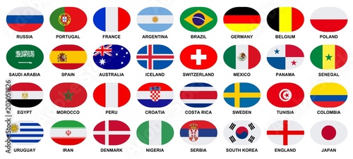 Free Download Football. 2018. Flags of participating teams - GFXLoad