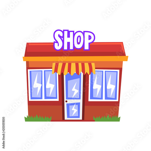 Shop building vector Illustration on a white background