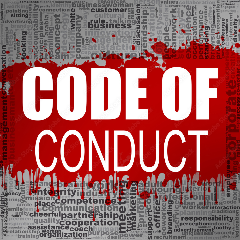 Fototapeta premium Code of conduct word cloud