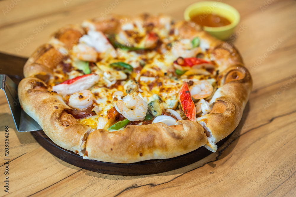 pizza with seafood