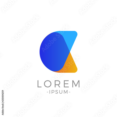 Free Download C Letter Initial logo. Abstract Modern duotone typography vector design template - GFXLoad