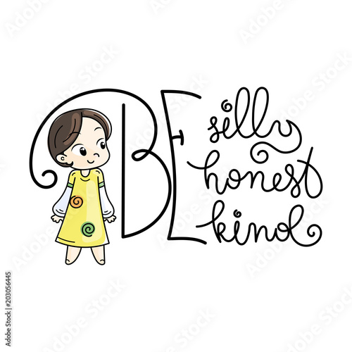 Cute cartoon kids. Vector and illustration.