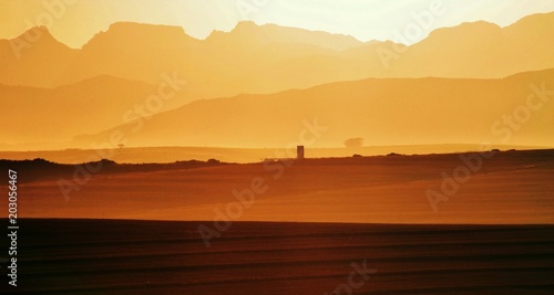 Landscape of sunrise over the Ceres mountains © lehmannw