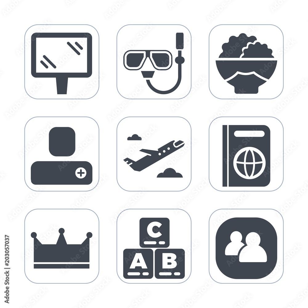 Premium fill icons set on white background . Such as king, billboard, crown, road, travel, child, element, immigration, sea, airplane, tourism, grain, underwater, water, social, snorkeling, contact Premium fill icons set on white background . Such as king, billboard, crown, road, travel, child, element, immigration, sea, airplane, tourism, grain, underwater, water, social, snorkeling, contact