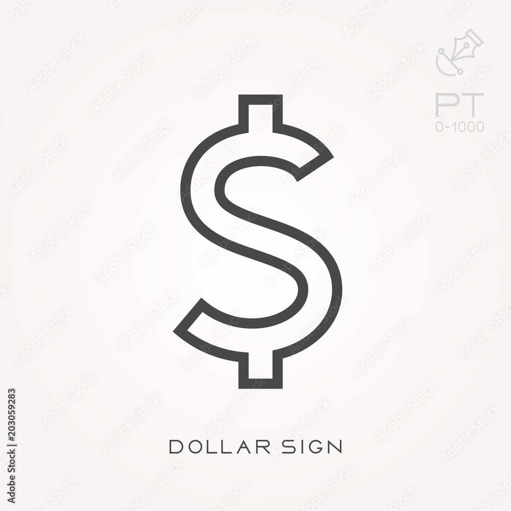 Line icon dollar sign Line icon dollar sign