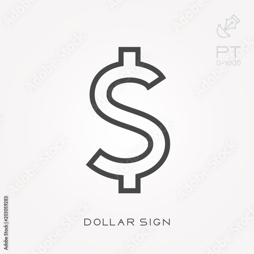 Line icon dollar sign