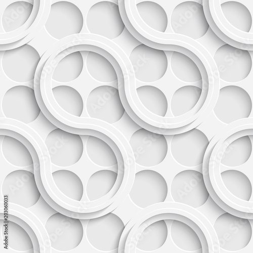 Seamless Lattice Wallpaper. 3d White Minimal Background