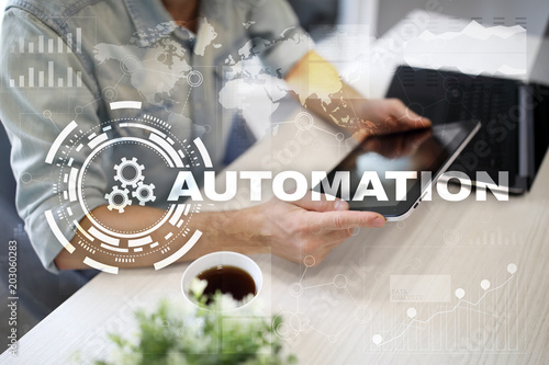 Automation concept as an innovation, improving productivity in technology and business processes.