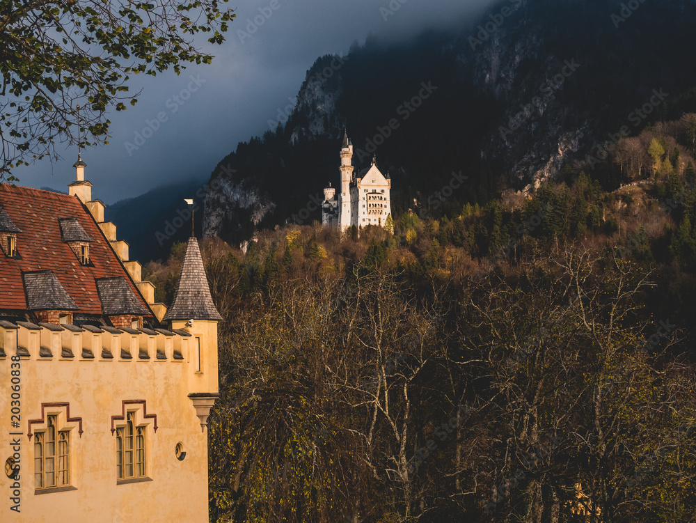 view on castle neuschwanstein from the castle hohenschwangau view on castle neuschwanstein from the castle hohenschwangau