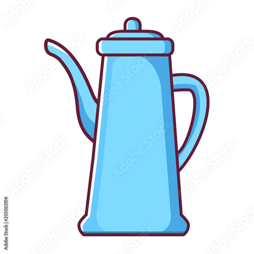 Ancient a retro a coffee pot for preparation of hot drink. Kitchen utensils. The line an art a flat vector.Eleent of design for the website or a game.