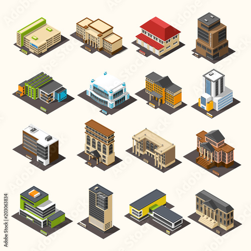 Urban Buildings Isometric Collection