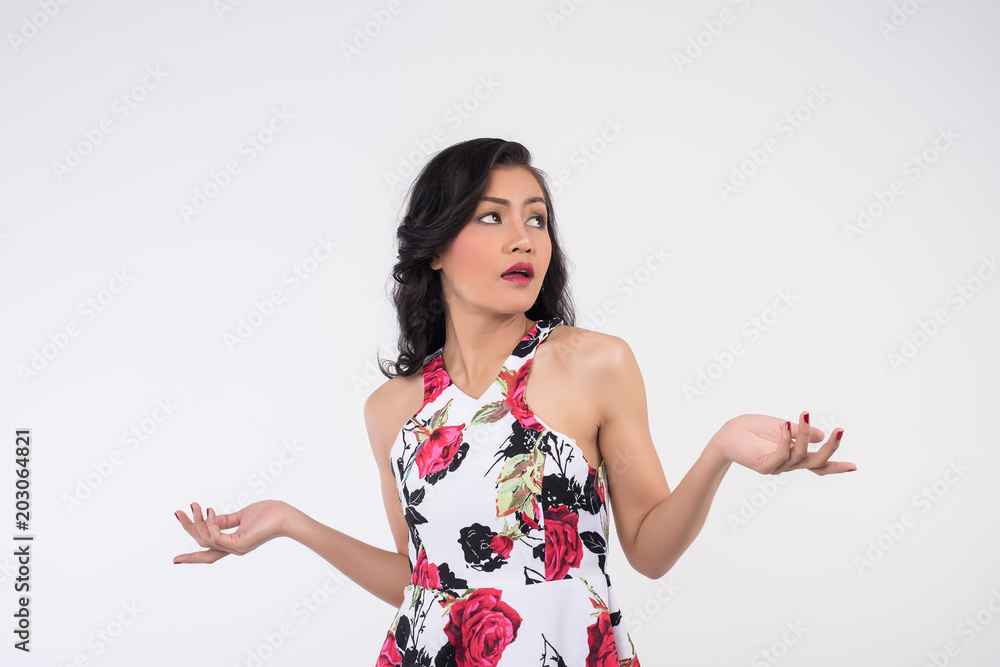 portrait of a beautiful woman on on white background portrait of a beautiful woman on on white background