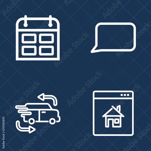 Premium set of outline vector icons. Such as computer, buy, business, communication, timetable, freight, truck, courier, cargo, speed, message, talk, schedule, day, plan, vehicle, fast, dialog, online