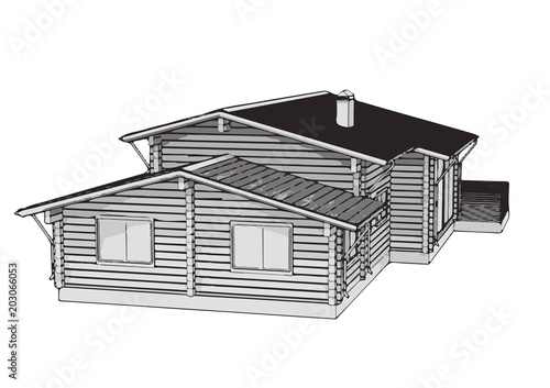 vector house sketch