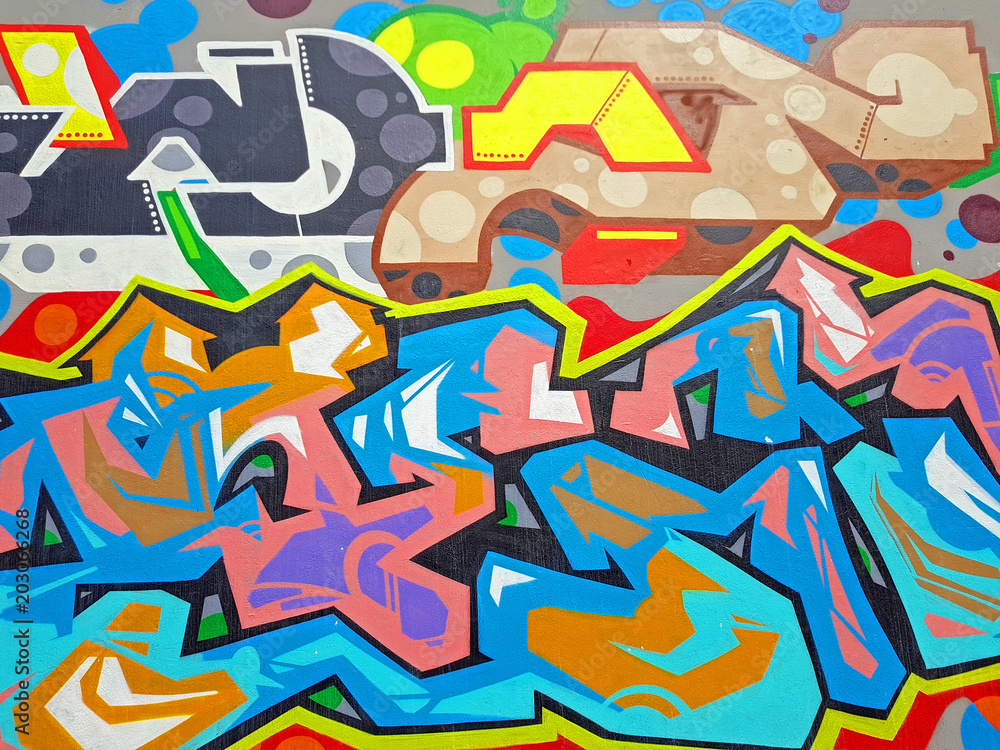 Naklejka premium Projekt Grafitti na ścianie