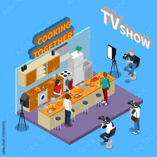 Cooking Master Class Isometric Composition