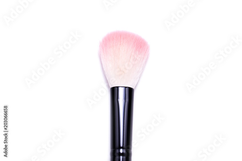 Photo makeup brush on white background
