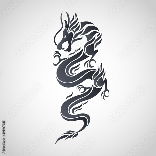 Dragon logo. Vector illustration.
