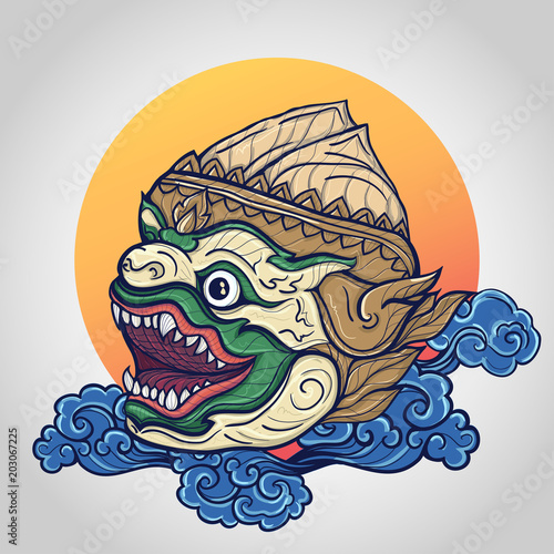 Hanuman head vector illustration