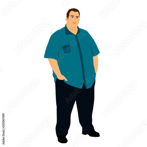 Fat man. Obesity. Unhealthy Lifestyle