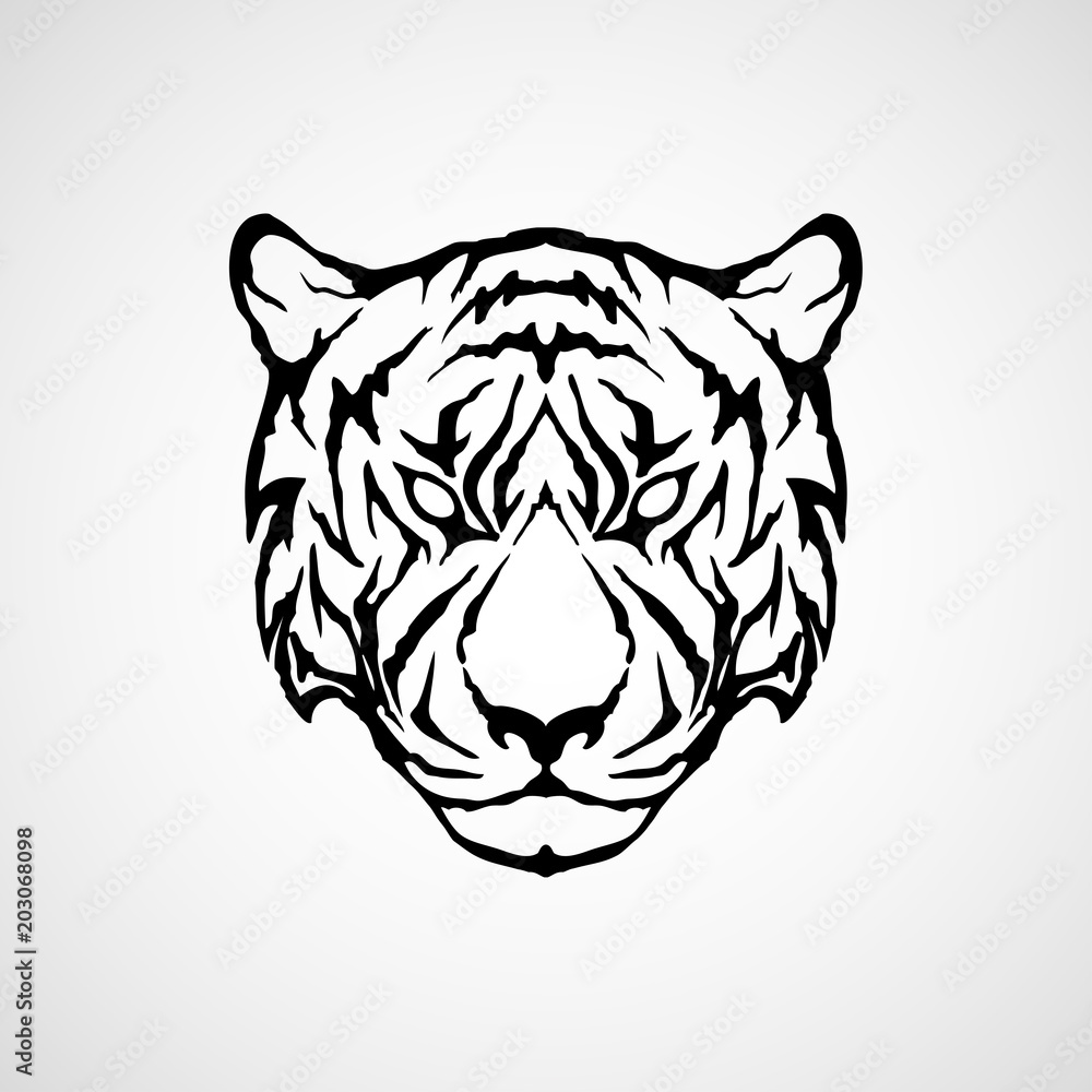 Fototapeta premium Tiger vector logo icon illustration