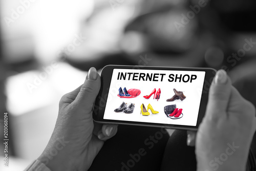 Internet shop concept on a smartphone
