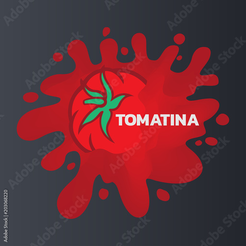 la tomatina logo icon, tomato battle