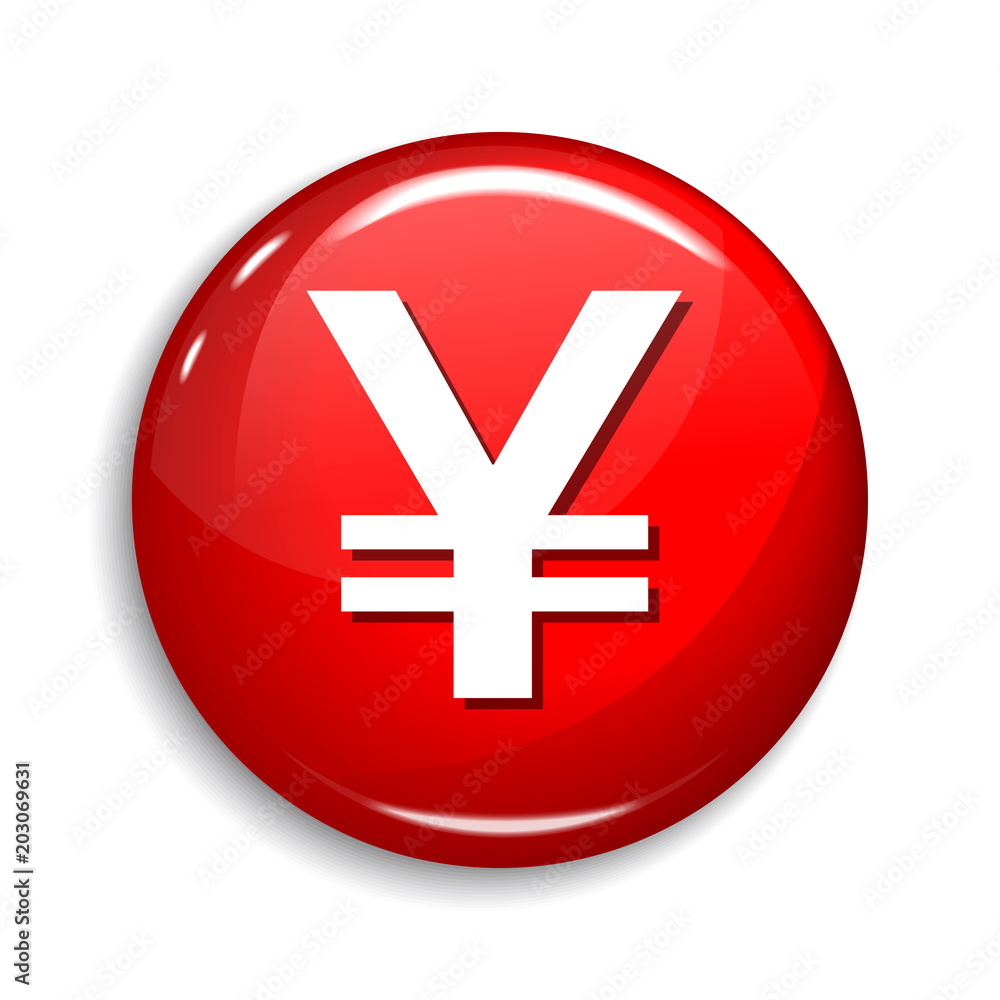 Obraz premium Japanese Yen Currency Round Vector Web Element Circular Button Icon Design