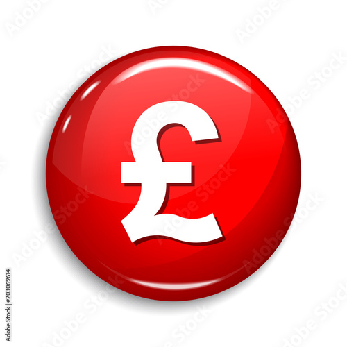 Pound Currency Round Vector Web Element Circular Button Icon Design