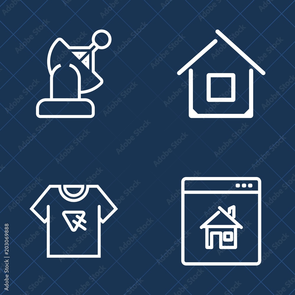 Premium set of outline vector icons. Such as modern, solar, tshirt, online, apparel, shirt, architecture, residential, building, property, fashion, earth, system, space, clothing, t-shirt, station Premium set of outline vector icons. Such as modern, solar, tshirt, online, apparel, shirt, architecture, residential, building, property, fashion, earth, system, space, clothing, t-shirt, station