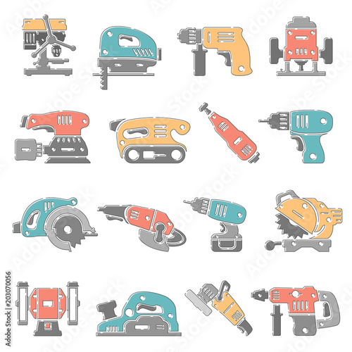 Outline Color Icons - Power Tools