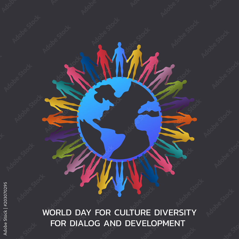World Day for Culture Diversity for Dialog and Development, Vector Illustration.