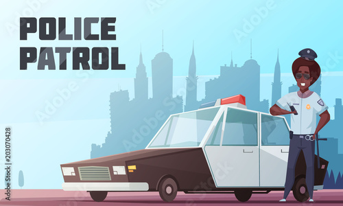 Police Patrol Vector Illustration