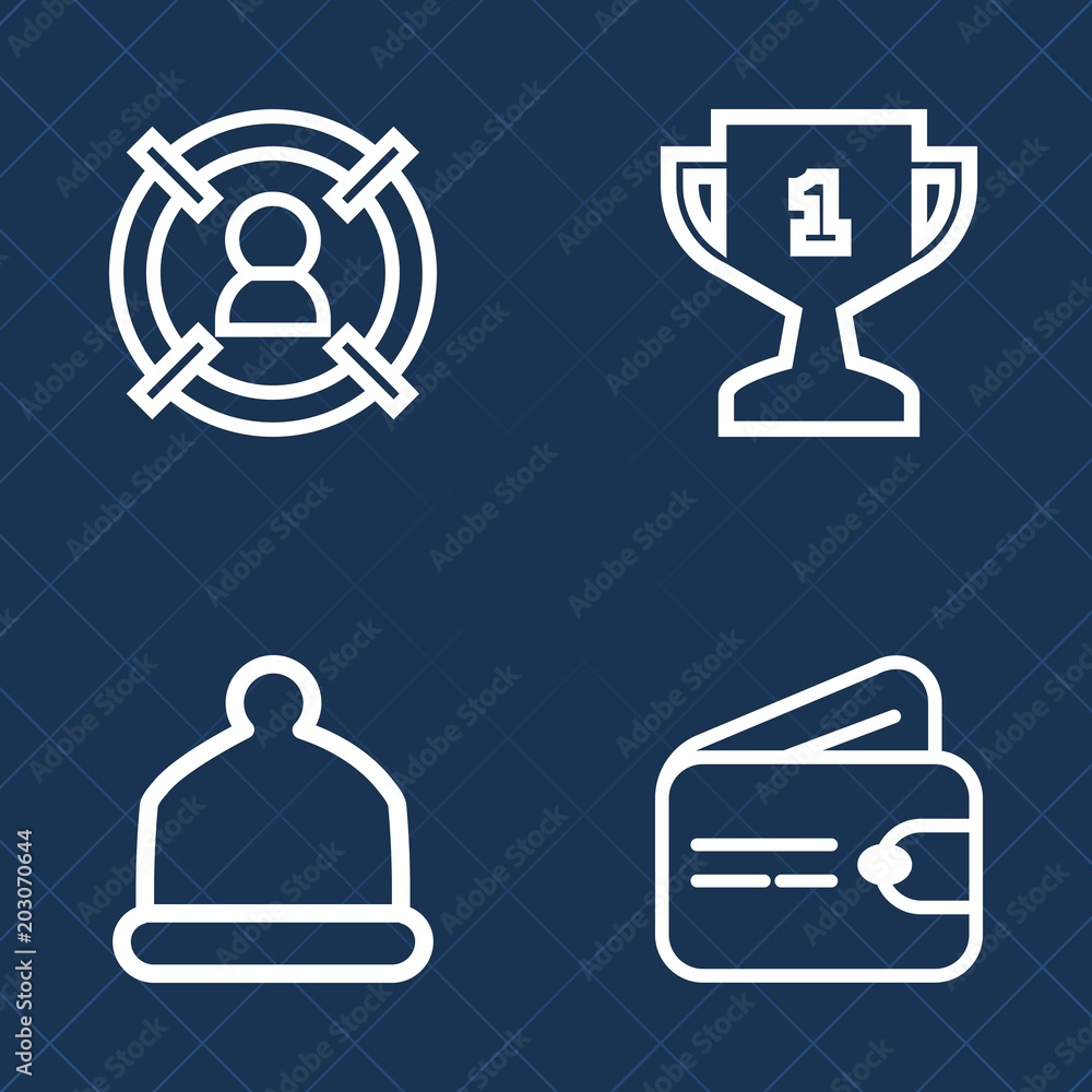 Premium set of outline vector icons. Such as money, style, win, pay, leader, victory, white, dollar, businessman, success, hat, winner, purse, fashion, wallet, man, crm, marketing, aim, concept, award
