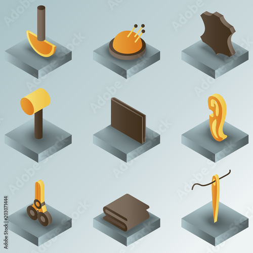Tanner color gradient isometric icons